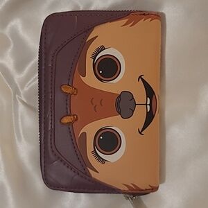 Loungefly Brown and Tan Zipper Wallet With Silver Hardware